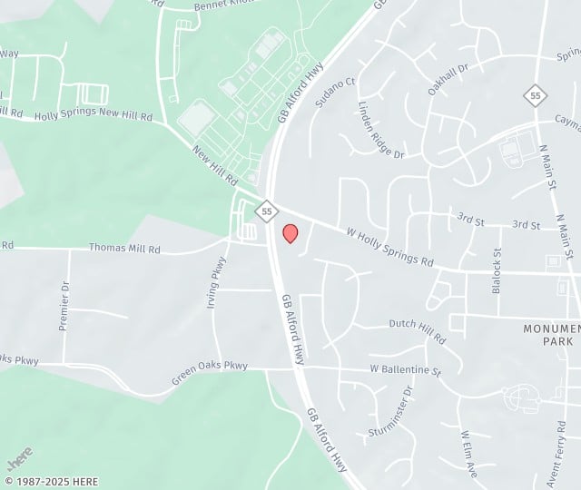 Location Map: 333 Earnie Lane Holly Springs, NC 27540